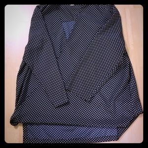 Michael Kors navy polka-dot blouse